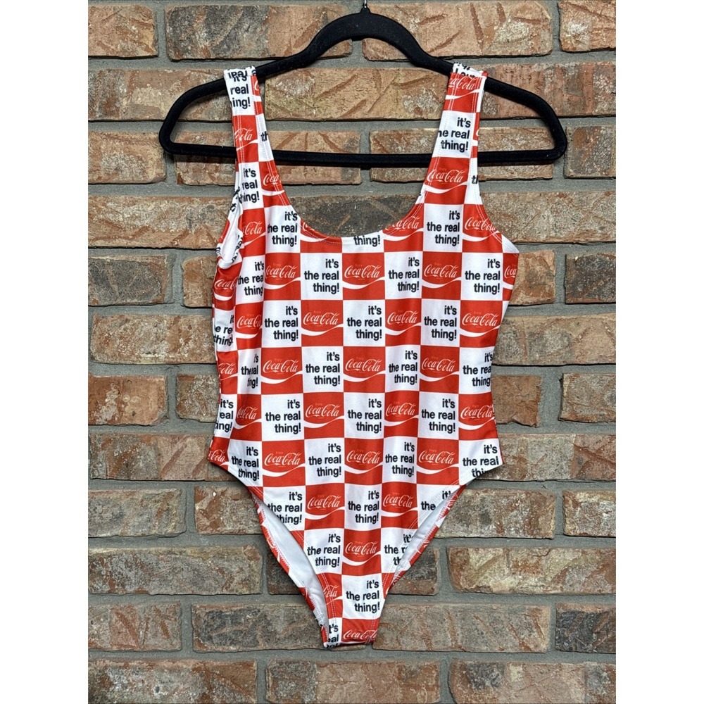 New Coca Cola One Piece Bathing Suit Womens Medium Swim Swimsuit Real Thing